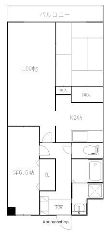コーポツガワ(2LDK/3階)の間取り写真