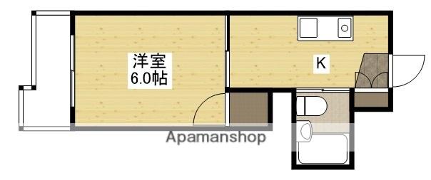 北岡ビル(1K/3階)の間取り写真