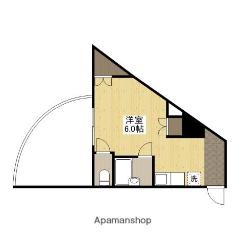 久保田ビル(ワンルーム/2階)の間取り写真