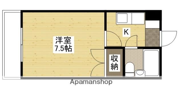 大芝グリーンコーポ(1K/4階)の間取り写真