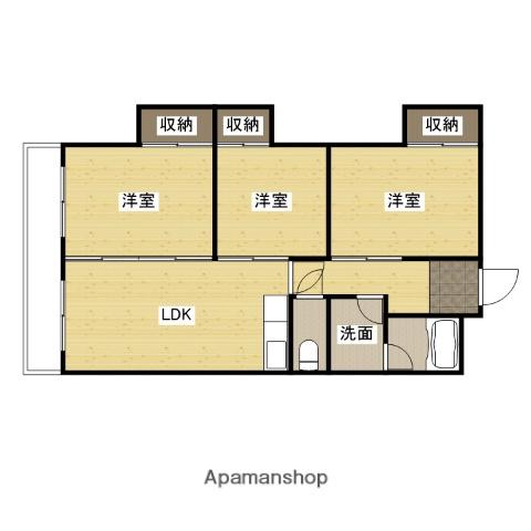 ルービンスくるめ木(3LDK/2階)の間取り写真