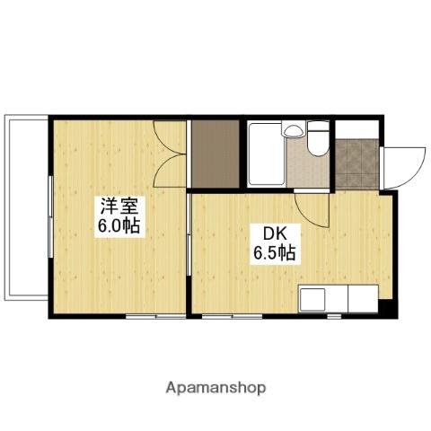 第2品川ビル(1DK/4階)の間取り写真