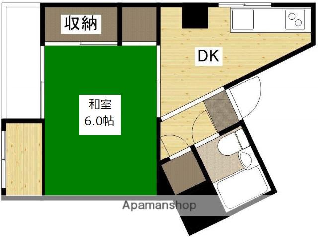 宮田ビル(1DK/2階)の間取り写真