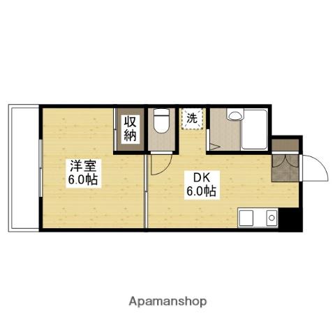 クレストビュー長束(1DK/1階)の間取り写真