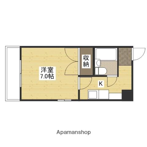 西本ビル(1K/2階)の間取り写真