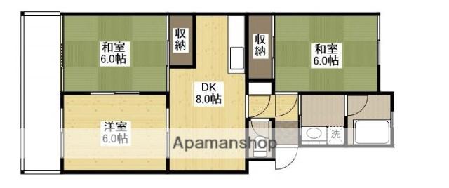 ハイネス大芝(3DK/3階)の間取り写真