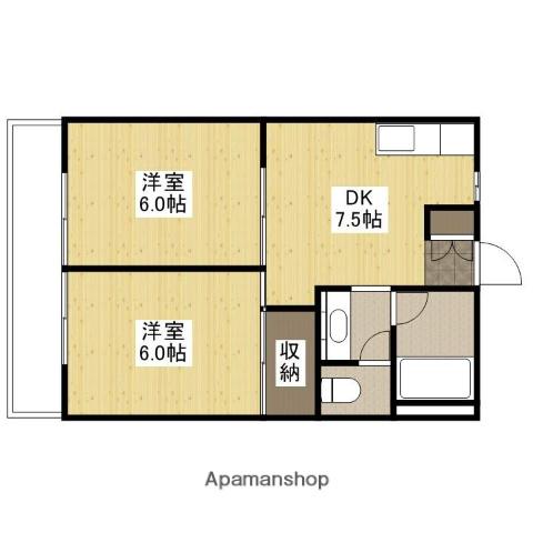 大宮コーポラス(2DK/3階)の間取り写真