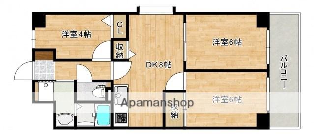 三篠北パークマンション(3DK/7階)の間取り写真
