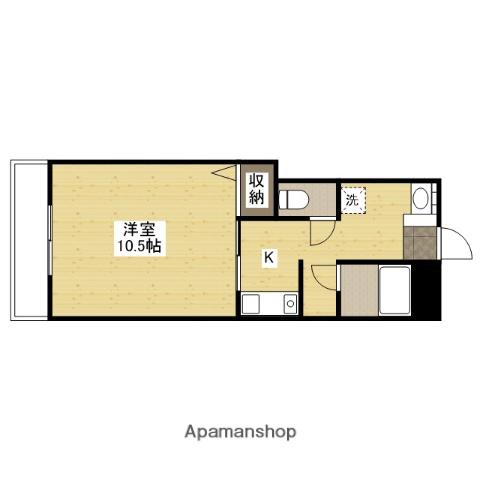 第2オーシャンハイツ(1K/4階)の間取り写真