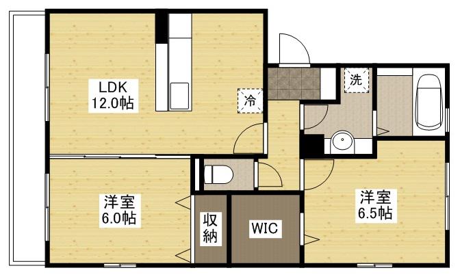 ジラソーレ(2LDK/2階)の間取り写真