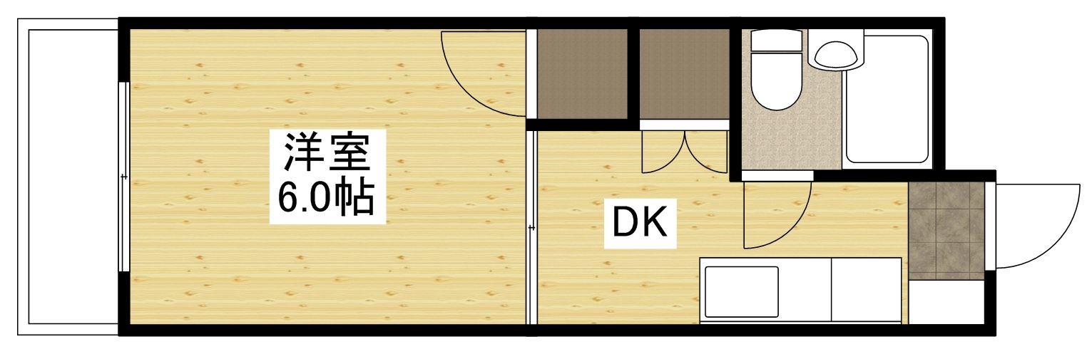 ハイツ吉光(1DK/2階)の間取り写真