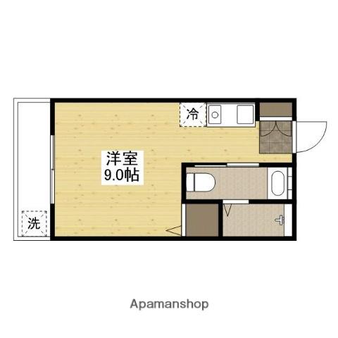 第6みぞたコーポ(ワンルーム/4階)の間取り写真