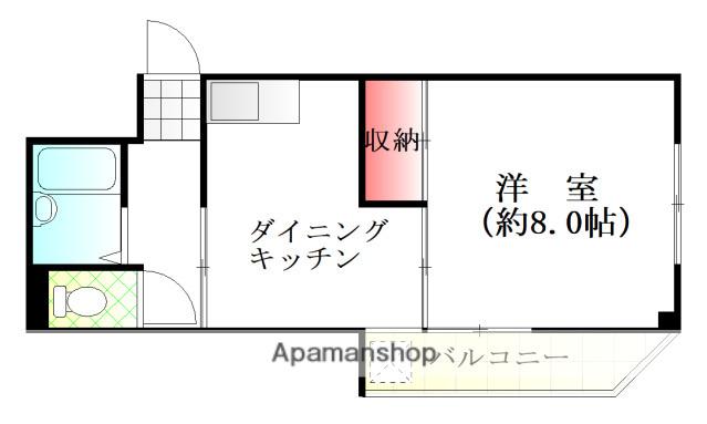 藤井ビル(1DK/2階)の間取り写真