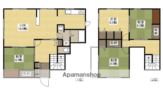 広島県広島市西区 2階建 築39年(4LDK)の間取り写真