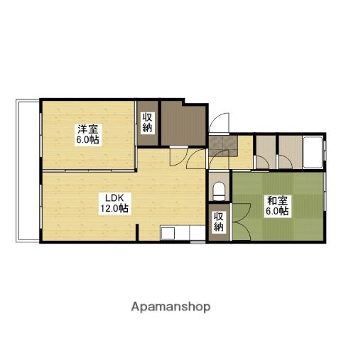 龍の口ハイツ(2LDK/4階)の間取り写真