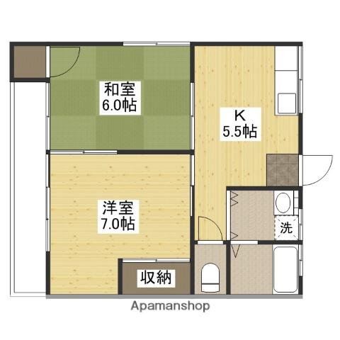 コーポ宮路(2K/1階)の間取り写真