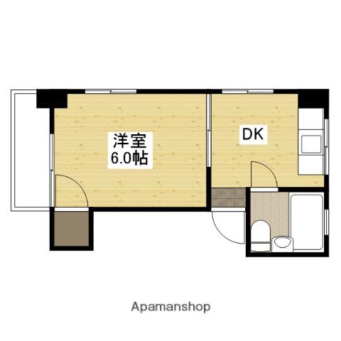 メゾンK&Y(1DK/4階)の間取り写真