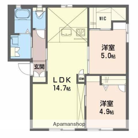 グリーン長束(2LDK/1階)の間取り写真