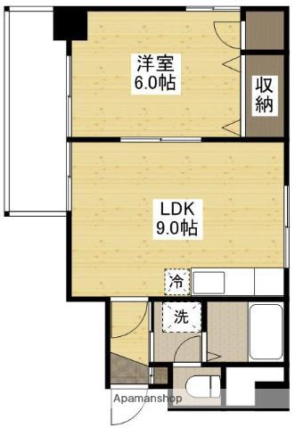 芦屋ビビッド十日市(1LDK/2階)の間取り写真