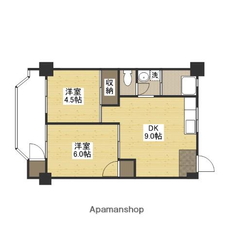 日吉コーポ(2DK/2階)の間取り写真