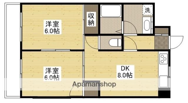 クリオール(2DK/6階)の間取り写真
