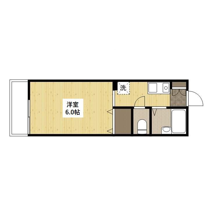 セジュール岩本(1K/1階)の間取り写真