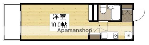 ロイヤル比治山(ワンルーム/9階)の間取り写真