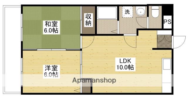 TOUHAKUビル(2LDK/2階)の間取り写真