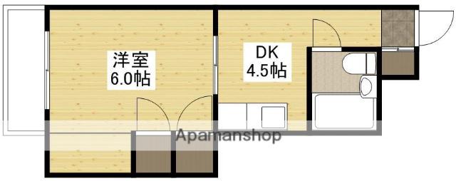 ケープハイツⅠ(1DK/3階)の間取り写真