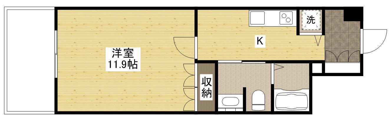 グランアークテラス(1K/5階)の間取り写真