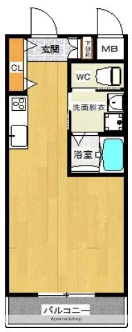 ノーブル平和大通(ワンルーム/4階)の間取り写真