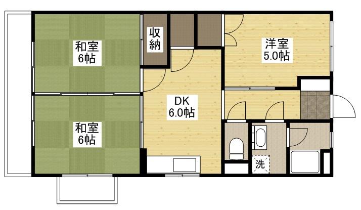 林ビル(3DK/3階)の間取り写真