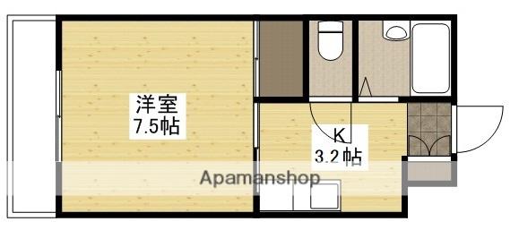 グリーンハイムタニモト(1K/1階)の間取り写真