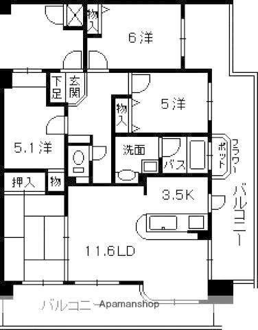 フローレンス己斐本町リバーサイド(4LDK/11階)の間取り写真