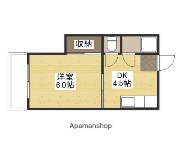 吉村ビル(1DK/4階)の間取り写真