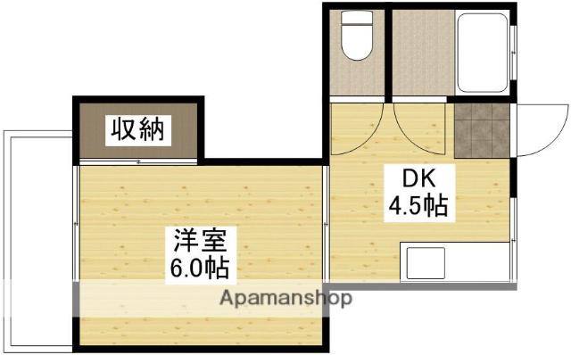 吉村ビル(1DK/3階)の間取り写真