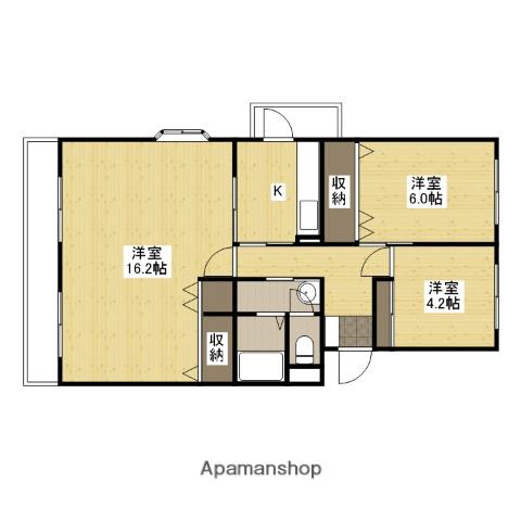 APファイン大町(3K/4階)の間取り写真