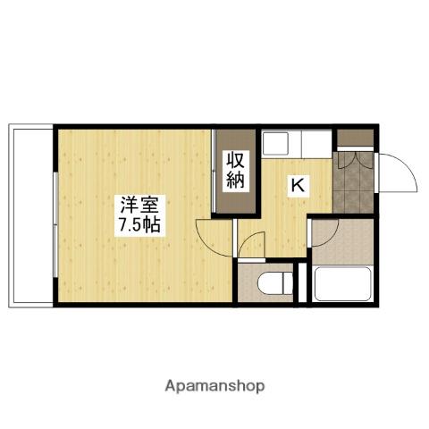 ヴィラシティー祇園(1K/2階)の間取り写真