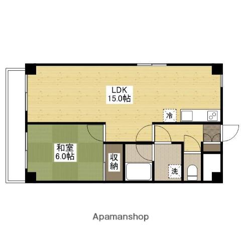 リバーサイド高橋(1LDK/4階)の間取り写真