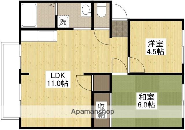 アーバン加登(2LDK/1階)の間取り写真