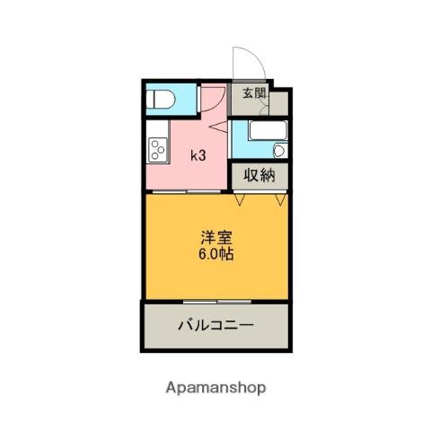 メゾン中央(1K/2階)の間取り写真
