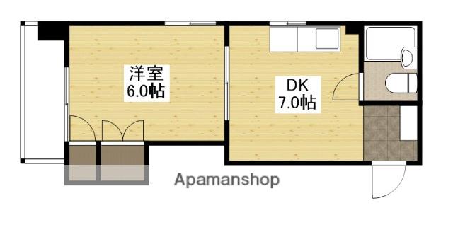 コーポ平和(1DK/4階)の間取り写真