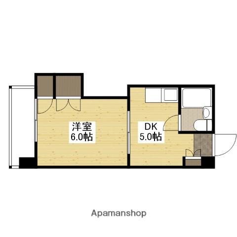 コーポ平和(1DK/4階)の間取り写真