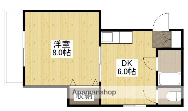 塩本ビル(1DK/2階)の間取り写真