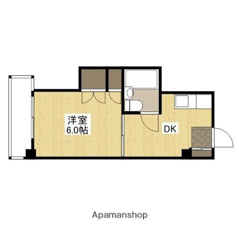 サンハイムうえだ(1DK/4階)の間取り写真