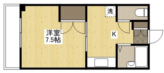 レジデンス・イン・ミユキ(1K/1階)の間取り写真