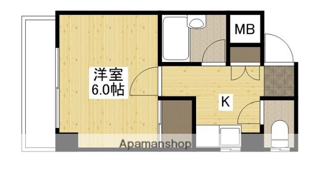 フラット モール(1K/5階)の間取り写真