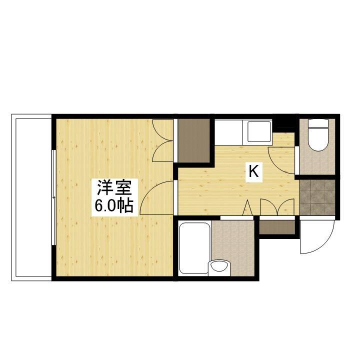 フラット モール(1K/5階)の間取り写真