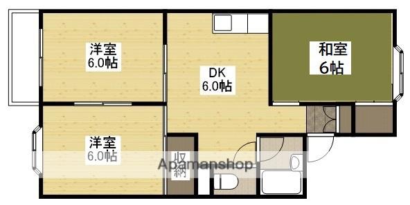 シリウス(3DK/2階)の間取り写真