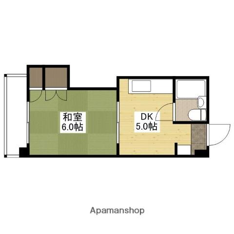 新庄グリーンコーポ(1DK/3階)の間取り写真